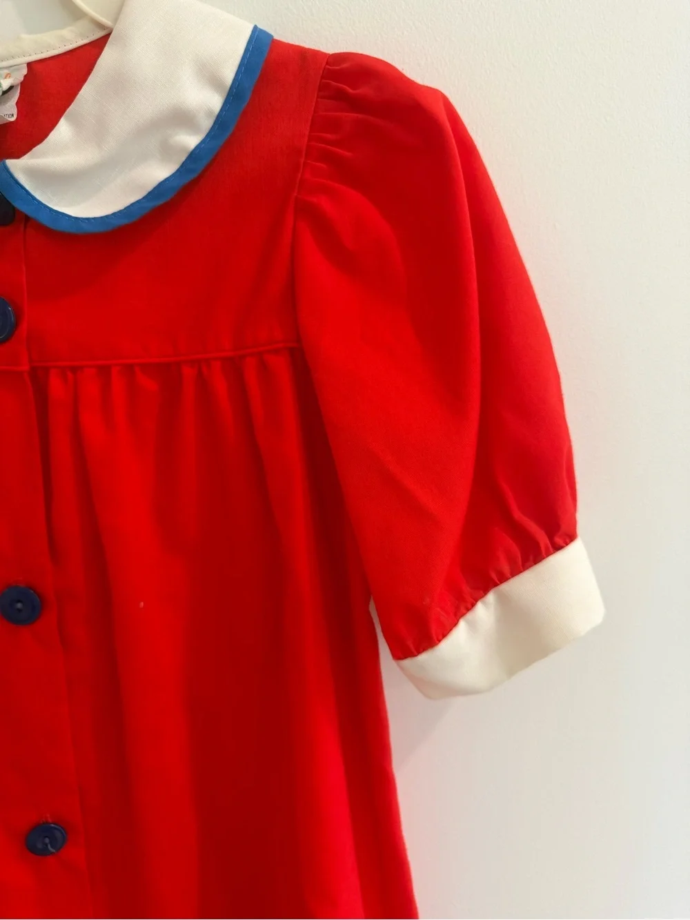Girls' Red Peter Pan Collar School-Style Blouse